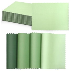 120 Pcs Sage Green Paper Place Mats Bulk 10 x 14 Scalloped Disposable Table Mats Decorative Paper Party Table Mats for Wedding Baby Shower Banuet Party Holiday Table Decor