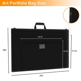 Mordx 37 x 25 in Drawing Board Storage Bag with Handle, Carrying Bag for Drawing Board, Transport Portfolios Bag,Art Portfolio Case Painting for Artist Supplies and Books (37" x 25")