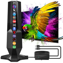 2025 TV Antenna,Digital Antenna for Local Channels 1900 Miles Range,HDTV Antennas Support 4K 1080p Smart TVs-TV Antennas Indoor with Amplifier and Signal Booster-Smart HD antena with 30ft Coax Cable