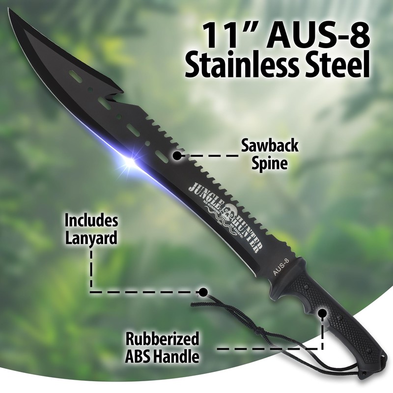 Black Legion Jungle Hunter Machete with Sheath | 25" Tactical