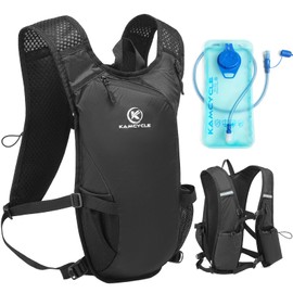 KAMCYCLE Hydration Backpack with Thermal Compartment, Running Backpack with Hydration Bladder, 2 Litres, BPA-Free, Bicycle Hydration Backpack with Reflectors, Running, Cycling & Jogging (with 2L