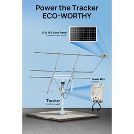 ECO-WORTHY Power Box for Solar Tracker System IP65 Waterproof: 10W Monocrystalline Solar Panel + 6AH 12V LiFePO4 Battery with 3000+ Cycles and BMS Protection Plug and Play for Garden and Outdoor