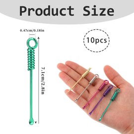 Jeffdad 10Pcs Alloy Mini Spoon Shovel Tableware Charm Multicolor Tiny Metal Spoon Kitchen Pendant Tiny Shovel for Necklace Mini Keychain