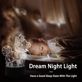 Dog lamp, 3D Dog Night Light with 7 Colour Changing & Touch Control, Animal Decor for Kids Girls Room, Women Birthday Gifts​