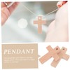 COHEALI 5sets Wooden Cross Keychain Craft Keychain Religious Charm Decor
