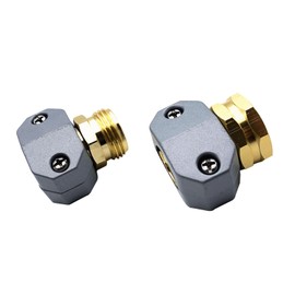 Garden Hose Repair Kit, Hose Repair Fittings with Clamps, Zinc and Aluminum Alloy Water Hose Repair Connector, Fit 5/8-Inch and 3/4-Inch Garden Hose