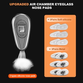 Eyeglass Nose Pads, 6 Pairs Screw-in Glasses Repair Kit with Screwdriver and Small Screws, Thick Silicone Nose Pads with Air Chamber