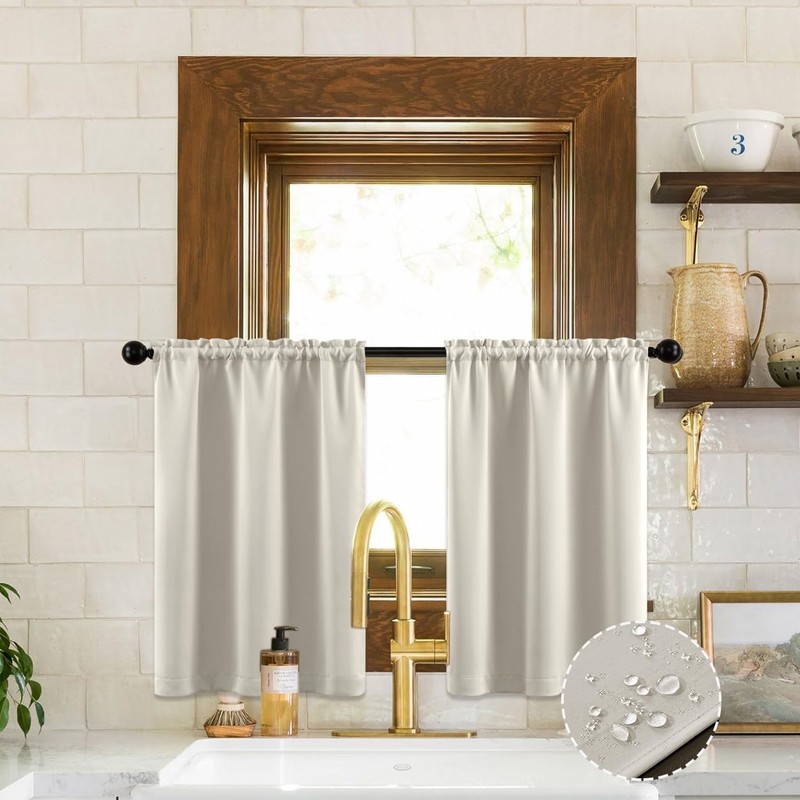 XTMYI 36 Inch Length Cafe Curtains 30 Wide Rod Pocket