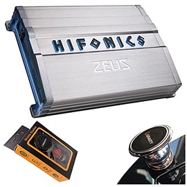 Hifonics ZG-1200.1D Zeus Gamma 1 Channel Super D Class 1200 Watt Car Audio Sound System Subwoofer Speaker Amp Amplifier with Gravity Magnet Phone Holder Bundle