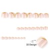 Gold French Tip Press on Toenails Short Square Fake Toe