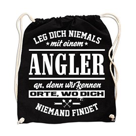 Backpack "Leg Dich Niemals mit einem Angler an ", darkblue, Unit size, Rucksack