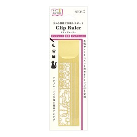Midori 42291006 Clip Ruler, Cat Pattern A