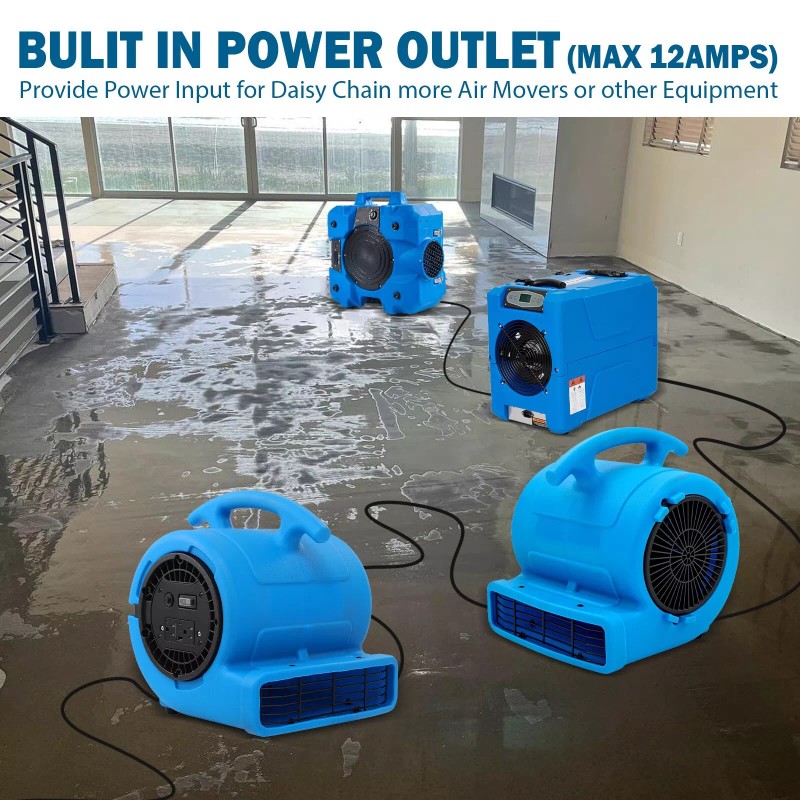 MOUNTO 1/4hp 1000cfm Air Mover Floor Blower Fan for Drying,