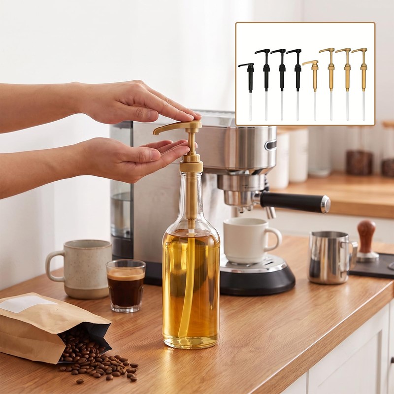 Mnuwoee 8 Pcs Coffee Syrup Pump Universal Syrup Pumps Dispenser