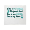 CafePress She is Mom Teal Angel Throw Blanket Super Soft