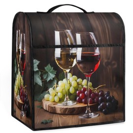 DXTKWL Mixer Cover Red Wine Glass Grapes Kitchen Stand Mixer Cover 5-8 Quart with Pockets Coffee Maker Blender Dust Cover Appliance Covers