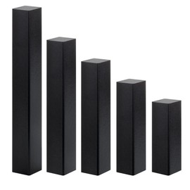 Reese Corner Tower, Black, Without Bevel, MDF Profile & Accessories, 155 mm