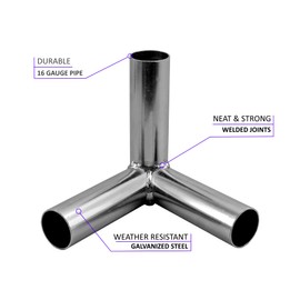 GoodsZone Canopy Fittings Set 1-3/8" Slant roof Carport Gazebo Lean to Shed Frame Connectors Coupling, Full Set for 6, 8, 10 Legs, Without Poles (for 4 Legs)