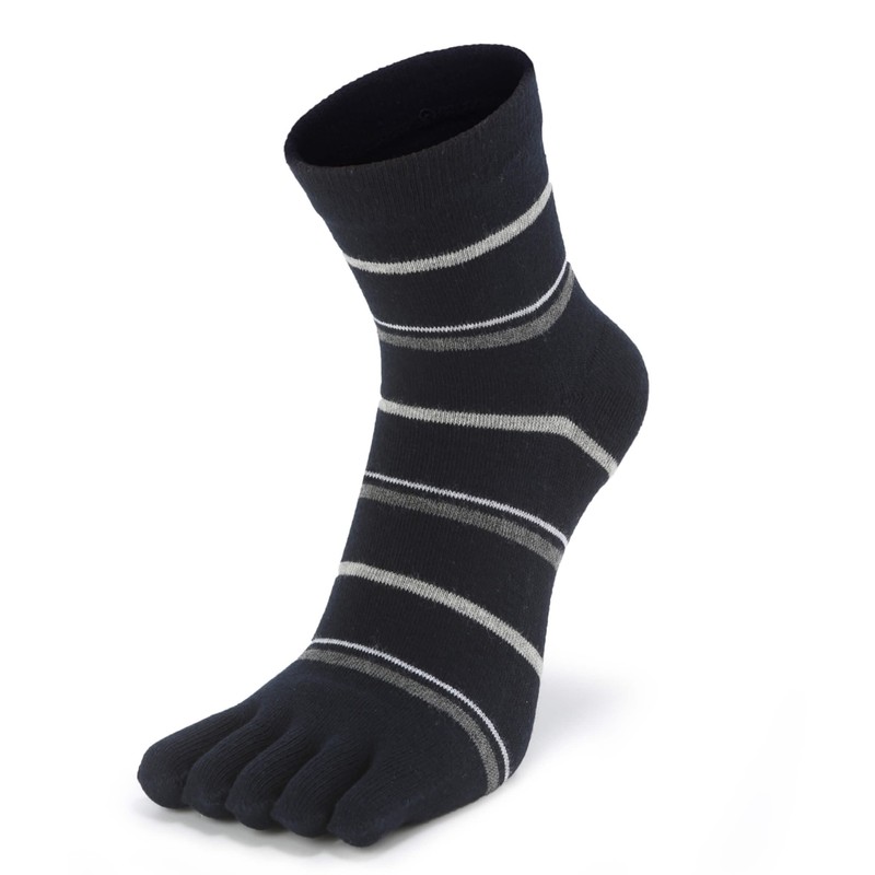 Civiczar Men's Five Toe Socks, Business Socks, Crew Length, Cotton,