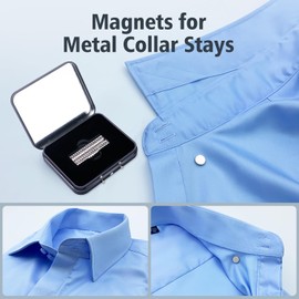 ThreeLeaves 36 Magnets for Metal Collar Stays.Small Strong Magnets for Collar Stays Magnetic. (0.35 * 0.1IN)