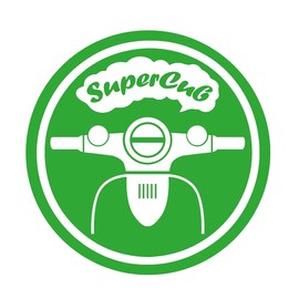 SuperCub Sticker SuperCub Sticker SuperCub Sticker Supercub Sticker Supercub Stikcer Waterproof Round (SDR Green)
