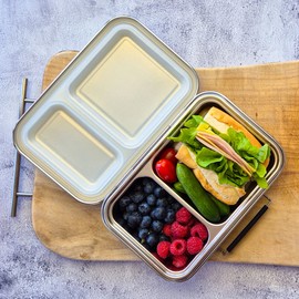 EcoCocoon Bento Lunch Boxes - 2 Compartment, White/Opaque