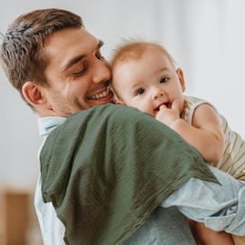 Muslin Cloths for Baby Muslin Squares Swaddle Blankets, Neutral Receiving Blanket Swaddling for Newborn Boys and Girls, 5 Pack Breathable and Skin-Friendly Swaddle Wrap for Infant Baby LMF5006