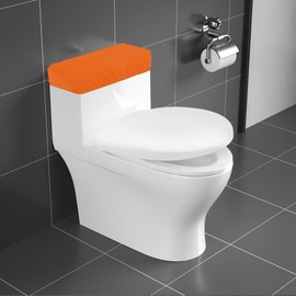 AZHCHKE Toilet Tank Lid Cover, Bathroom Stretch Washable Spandex Toilet Tank Protector Cover with Elastic Bottom, Orange
