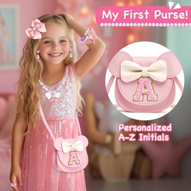 ONECOCOA Toddler Purse Gifts for Girls, Little Girl Gifts Princess Dress Up Jewelry Mermaid Toys Mini Mouse Ears Birthday Gifts for Girls 3 4 5 6 7 8 Year old, Pink, X