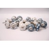 PUSHPACRAFTS Hand Painted Ceramic Cupboard Drawer Knobs 20 Pieces Grey
