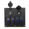 4 Gang Rocker Switch Panel LED Waterproof Dual USB Charging