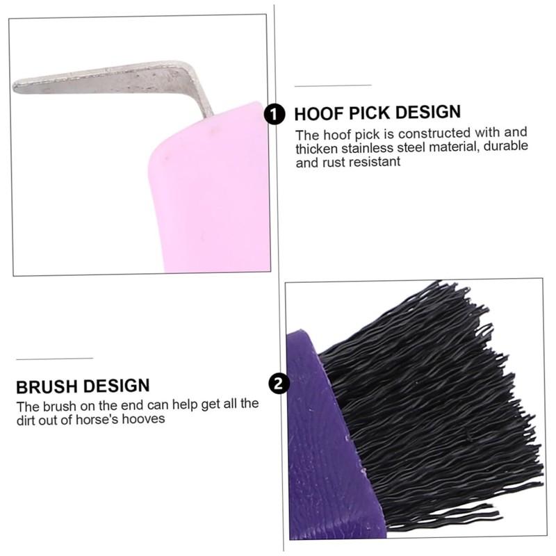 GRIRIW 2pcs Horse Hoof Cleaning Brushes Horse Grooming Tools Multi-Functional
