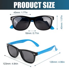Kids Sunglasses TPEE Flexible Frame Kids Polarized Sunglasses,Baby Sunglasses for Boys Girls,Children Toddler Sunglasses UV400 Protection Polarized Sunglasses for Kids Beach School Party,Black Blue