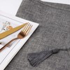 SANLEHAUSE Table Runner Gray 40 x 220 cm Linen,Embroidered Tassel