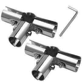 Bonsicoky 4 Pack End Rail T Clamps 1 Inch - Stainless Steel Chain Link Fence Pipe Clamp - 4 Way Fence Pipe T Clamps for 1" OD Pipe - Bolts and Nuts Included