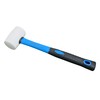8-Ounces White Solid Rubber Mallet, Fiberglass Handle with Soft Rubber