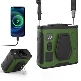 Beefull Portable Waist Fan,10000mAh Waist Fan Clip On with 100 Levels Speeds,16000RPM Strong Airflow, LED Display, Neck Hands-Free 40H Cooling For Outdoor Camping Travel (Green)