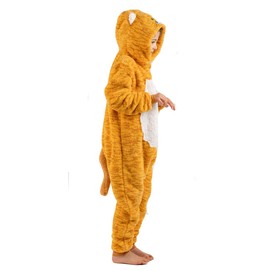 Onesie for Boys or Girls Fluffy Black White Cat with Tail -Animal Costumes AllinOnes in Kids Age Years 12-13 Ginger CAT