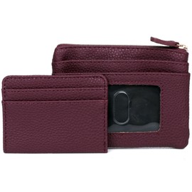 Julia Buxton Solid Pebble Vegan Leather Lg ID Coin Case