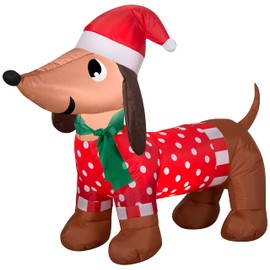 Gemmy 4ft LED Inflatable Polka Dot Pooch Holiday Decoration