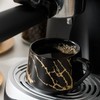 LUKA Ceramic Espresso Cups with Saucers and Metal Stand, Small