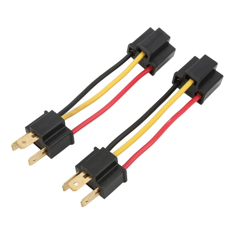 2pcs H4 Headlight Socket Converter Head Light Wiring Harness Adapter