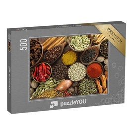 puzzleYOU: Jigsaw Puzzle 500 Piece "Spices and Herbs for Cooking" - Kitchen Food and Drink Puzzle Collection