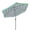 CorLiving 10ft Round Tilting Green and White Patio Umbrella