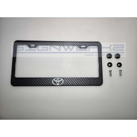 SIGNWERKZ Glowing Toyota Logo Carbon Fiber Printed Stainless Steel license Plate Frame