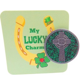Lucky Irish Charm Metal Good Luck Set with Metal Celtic Cross Token and Card