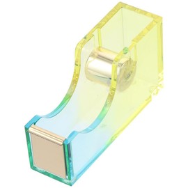 okhobby Acrylic Tape Dispenser, Blue and Yellow Desktop Tape Cutter Cute Office Supplies for Desk