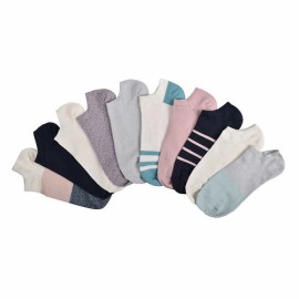 Lucky Brand NWT LUCKY BRAND LADIES' 10 PK MULTI-COLOR SUPER SOFT NO SHOW SOCK SZ 4-10 - Bright Color ( Blue, Pink, White...)