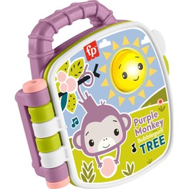 Fisher-Price Baby Toy Purple Monkey Musical Storybook with Lights & Sounds for Infants & Toddlers Ages 6+ Months