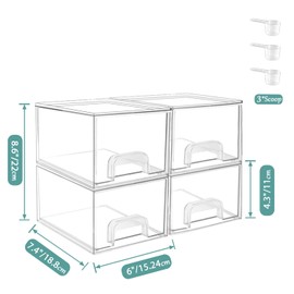 VEGEVIGI Laundry Pods Container and Dryer Sheet Holder Set, Dishwasher Pods Holder Set, Detergent Pods Storage Box, Scent Booster And Laundry Powder Dispenser Orangizer For Laundry Room, 4 PACK